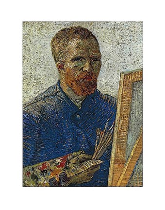 Framed Self Portrait in Front of Easel Print