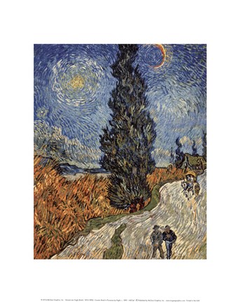 Framed Country Road in Provence by Night, c. 1890 Print