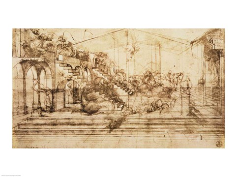 Framed Perspective Study for the Background of The Adoration of the Magi Print