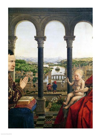 Framed Rolin Madonna - Detail Print