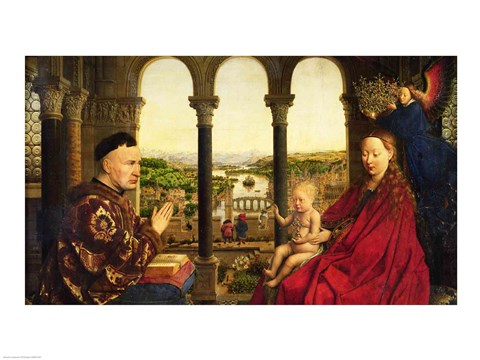 Framed Rolin Madonna - Panel Print