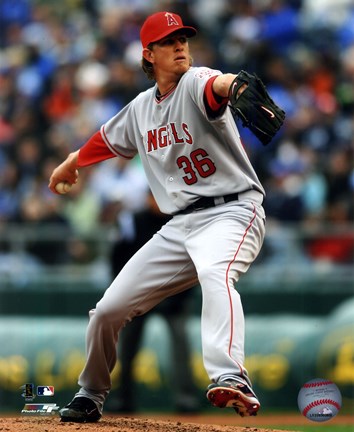 Framed Jered Weaver 2011 Action Print
