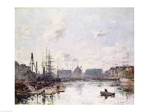 Framed Port of Trade, Le Havre, 1892 Print