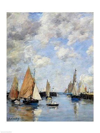 Framed Jetty at High Tide, Trouville Print