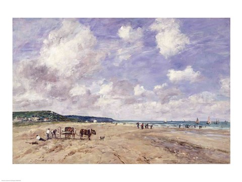 Framed Beach at Tourgeville, 1893 Print