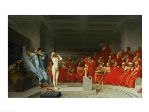 Framed Phryne Before the Jury, 1861 Print