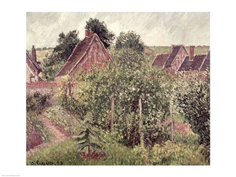 Framed Landscape with Cottage Roofs, 1899 Print