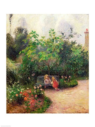 Framed Corner of the Garden at the Hermitage, Pontoise, 1877 Print