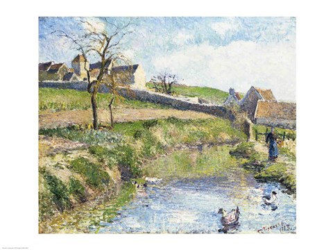 Framed Farm at Osny, 1883 Print