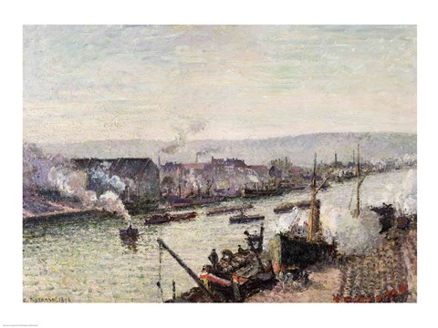 Framed Saint-Sever Port, Rouen, 1896 Print