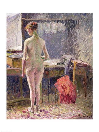 Framed Female Nude seen from the Back, 1895 Print