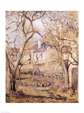 Framed Vegetable Garden, 1878 Print