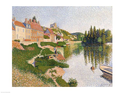 Framed River Bank, Petit-Andely, 1886 Print