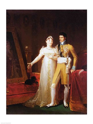 Framed Portrait of Jerome Bonaparte - with a woman Print