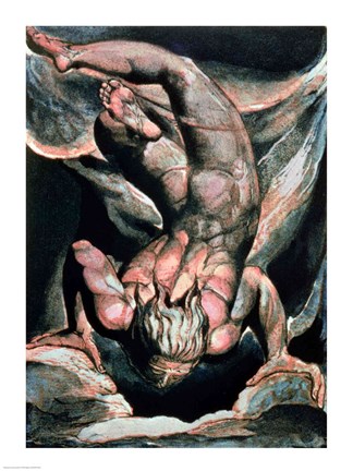 Framed First Book of Urizen; Man floating upside down, 1794 Print