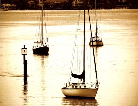 Framed St, Augustine Harbor II - mini Print