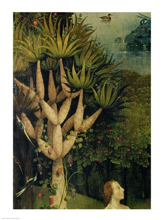 Framed Tree of the Knowledge of Good and Evil, detail from the right panel of The Garden of Earthly Delights, c.1500 Print
