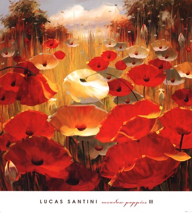 Framed Meadow Poppies III Print