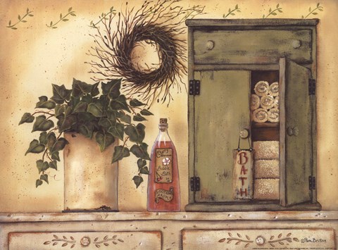 Framed Cherry Blossom Bath Print