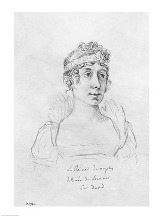 Framed Caroline Bonaparte, Queen of Naples Print