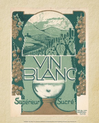 Framed Vin Blanc Green Print