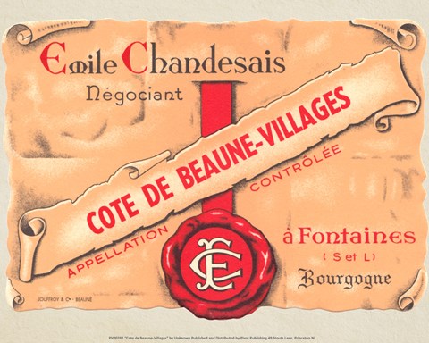 Framed Cote de Beaune-Villages Print