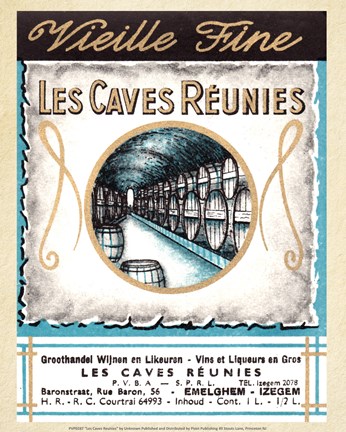 Framed Les Caves Reunies Print