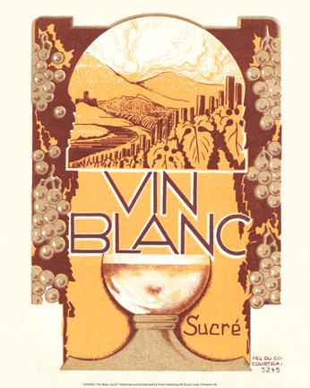 Framed Vin Blanc Sucre Print