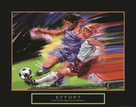 Framed Effort - Soccer Print