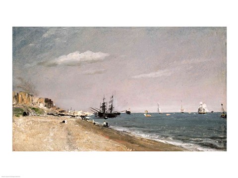 Framed Brighton Beach with colliers, 1824 Print