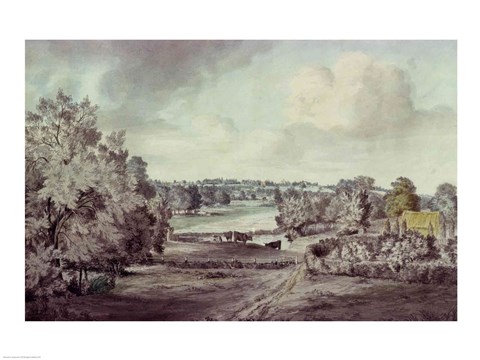 Framed Valley of the Stour, with Langham church in the distance Print