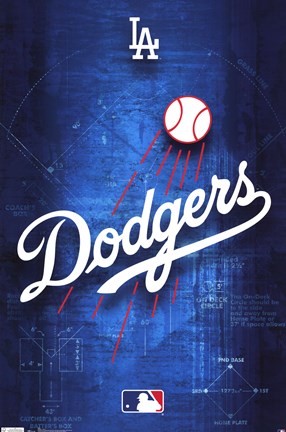 Framed Dodgers - Logo 11 Print