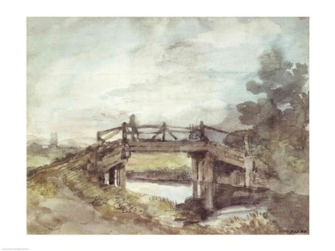 Framed Bridge Over the Stour Print