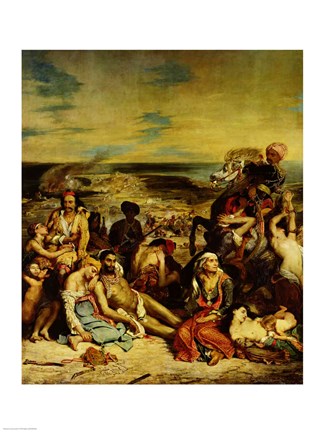 Framed Scenes from the Massacre of Chios, 1822 Print