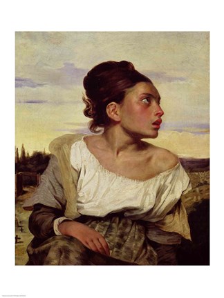 Framed Young Orphan in the Cemetery, 1824 Print