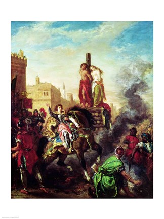 Framed Olinda and Sophronia on the Pyre Print