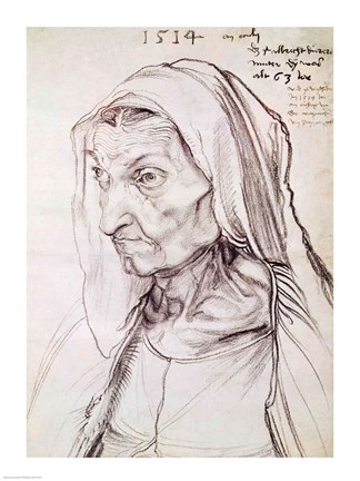 Framed Portrait of the artist&#39;s mother, 1514 Print