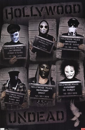 Framed Hollywood Undead - Line Up Print