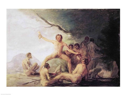 Framed Cannibals Savouring Human Remains Print