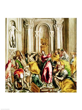 Framed Jesus Driving the Merchants from the Temple Print