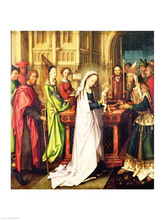 Framed Depiction of Christ in the Temple, 1500 Print