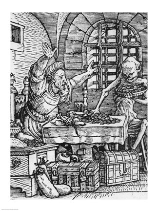 Framed Death and the Rich Man Print