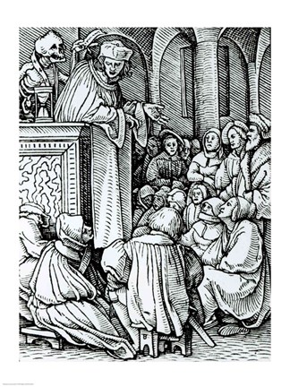 Framed Death and the Preacher Print