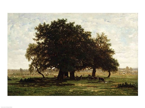 Framed Holm Oaks, Apremont Print