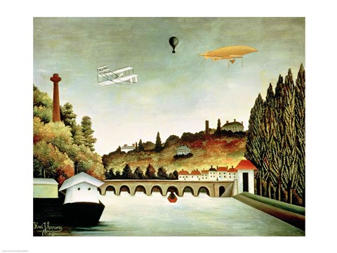 Framed View of the Bridge at Sevres and the Hills at Clamart Print