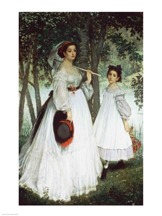 Framed Two Sisters: Portrait, 1863 Print