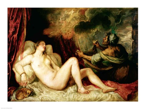 Framed Danae Receiving the Shower of Gold Print