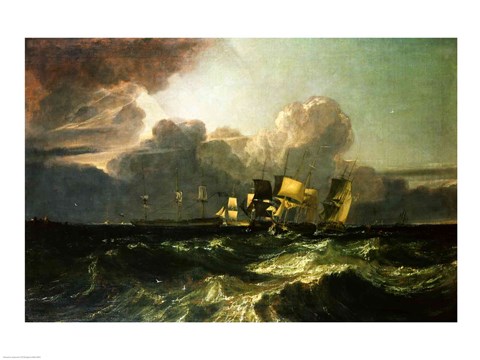 Framed Ships Bearing up for Anchorage Print