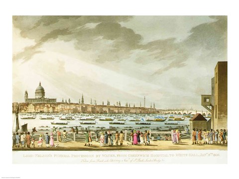 Framed Lord Nelson&#39;s funeral procession Print