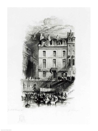 Framed Napoleon&#39;s Lodgings on the Quai Conti Print
